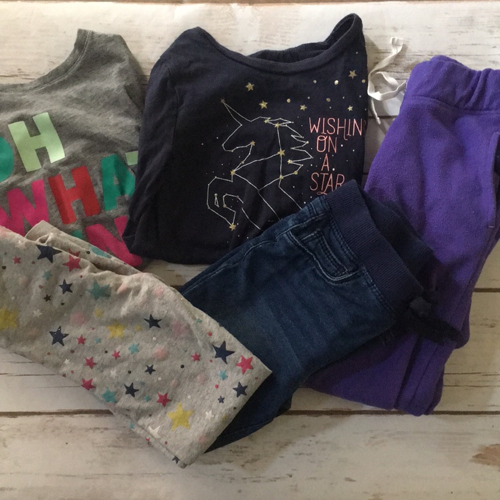 Long Sleeve Shirts and Bottoms. Size 5T for Girls